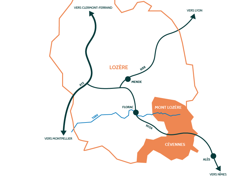 Carte pour situer la Lozère dans la France