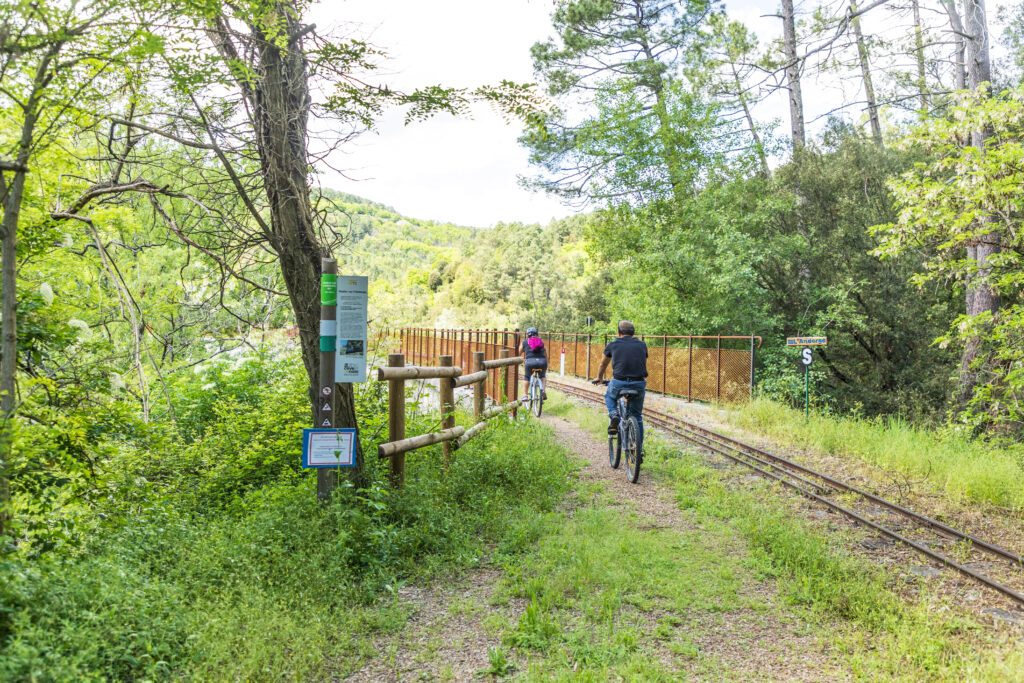 vélo sur la voie verte la cévenole, séjour sans voiture