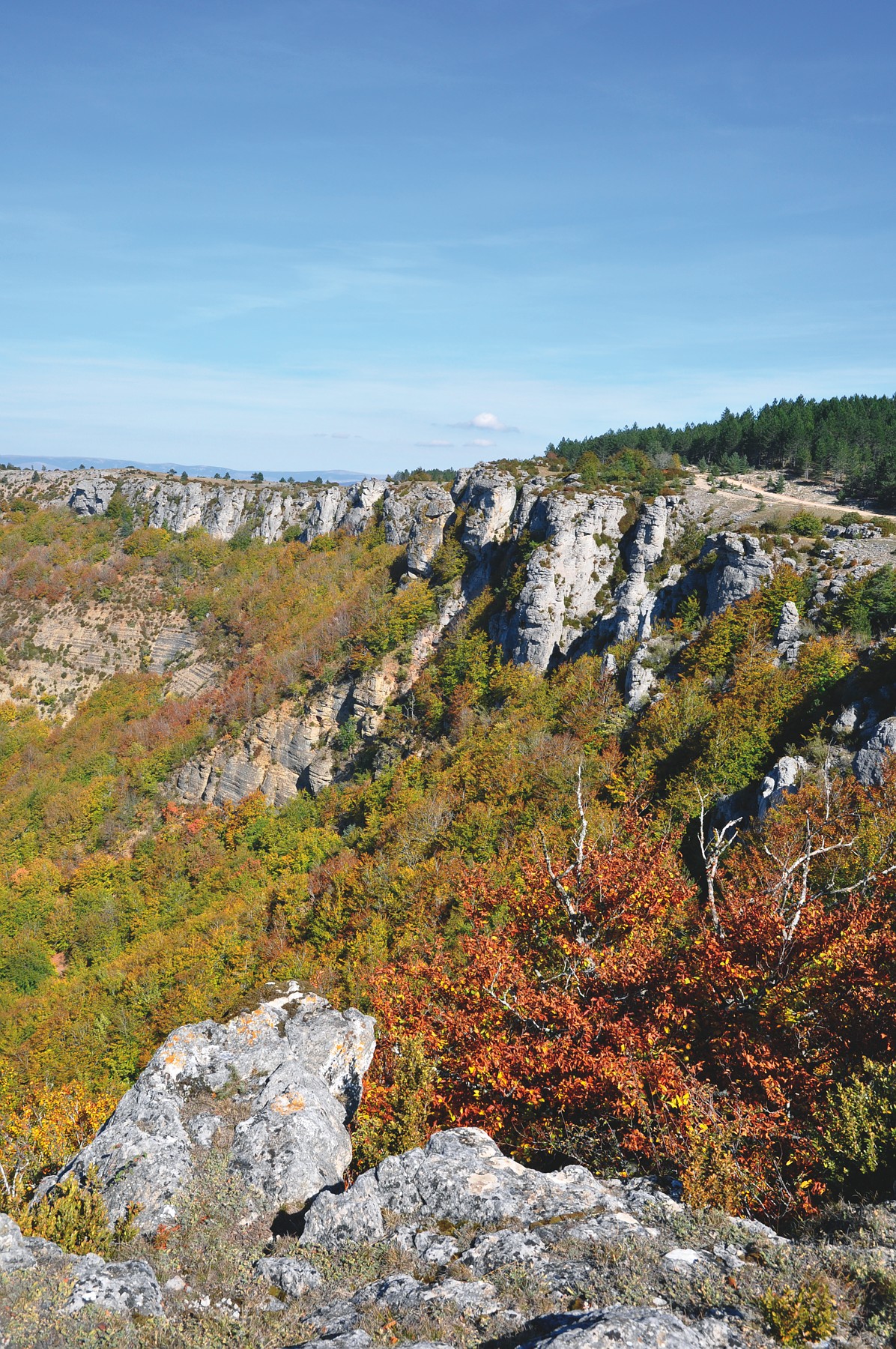 Randonnée automne corniches de l'hospitalet Cévennes