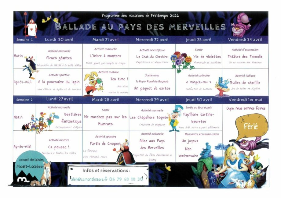 Image 0 : ACCUEIL DE LOISIRS DU BLEYMARD : VACANCES DE PRINTEMPS