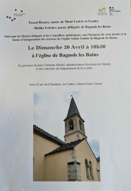 Image 0 : MESSE D'INAUGURATION DES TRAVAUX DE L'ÉGLISE SAINTE ÉNIMIE